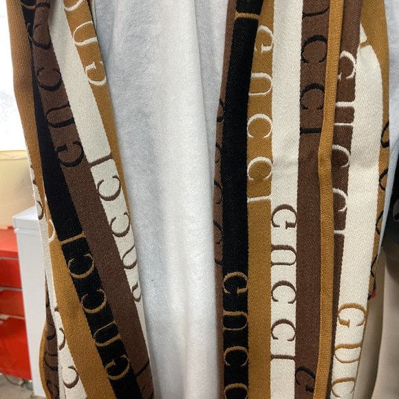 Gucci 634166 4GB22 SC Woodstripes Wool Scarf, 37cm X 180cm - Picture 13 of 16